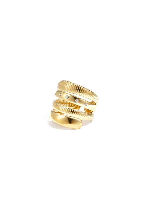 Anello a strati con design a strisce