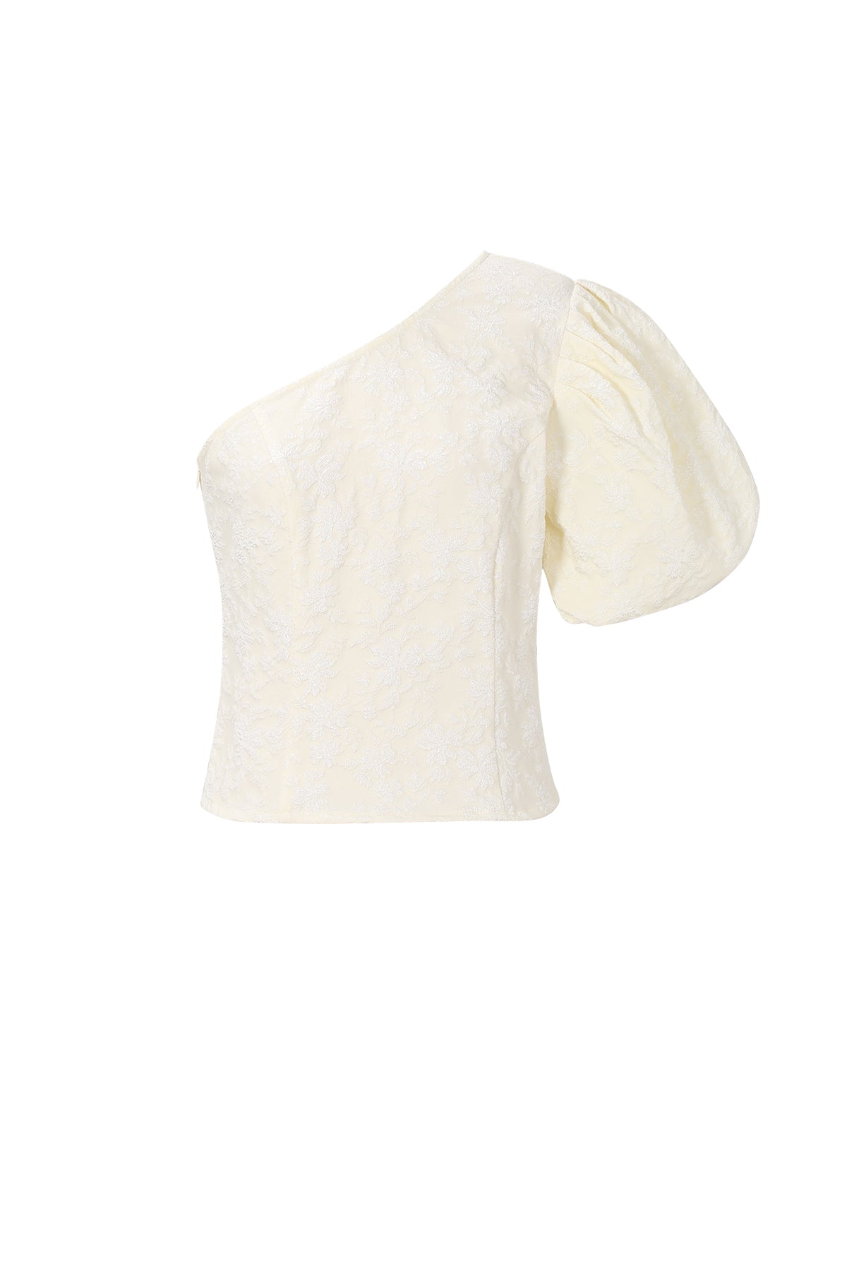Top a fiori monospalla