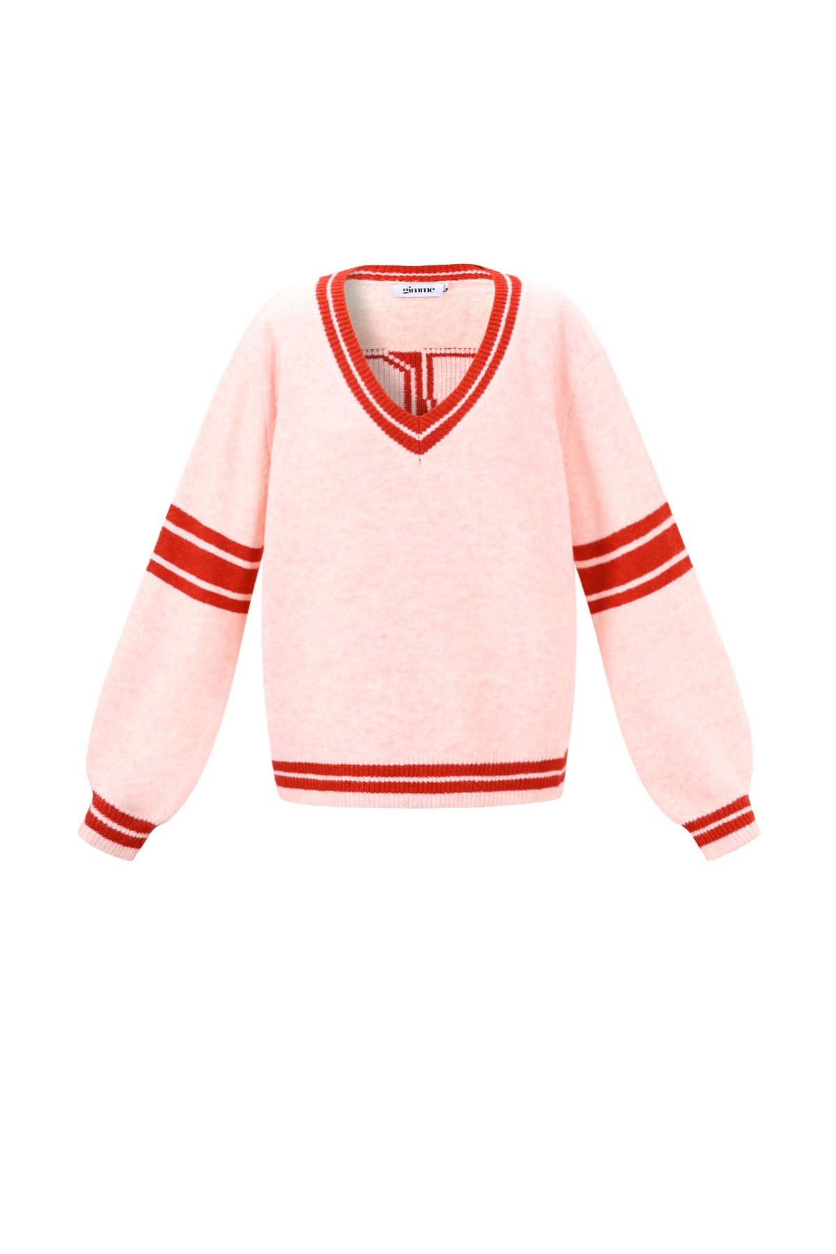 Maglione Donna Girocollo in Maglia Fibra di Poliestere Sportivo Righe Contrastanti