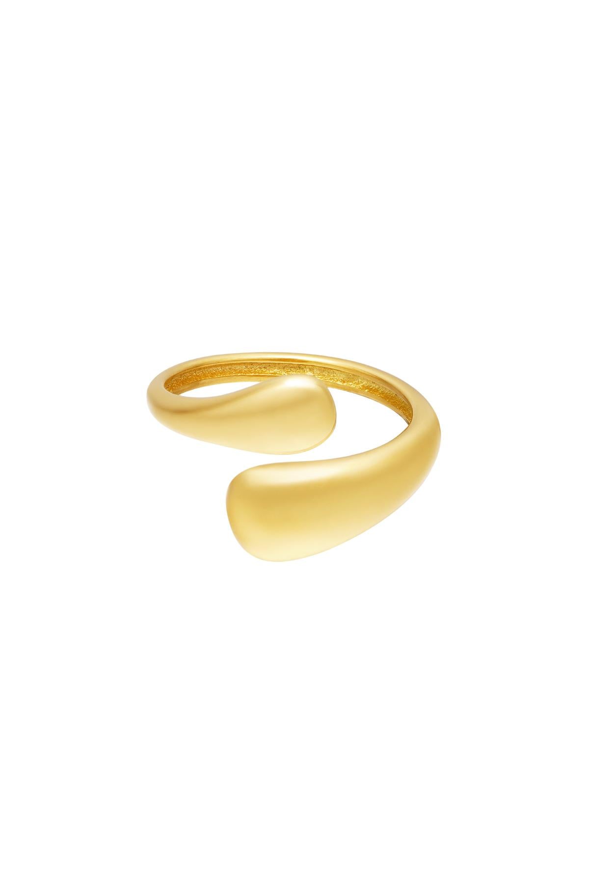 Bicolored stainless steel ring Ring Ring Gold One size