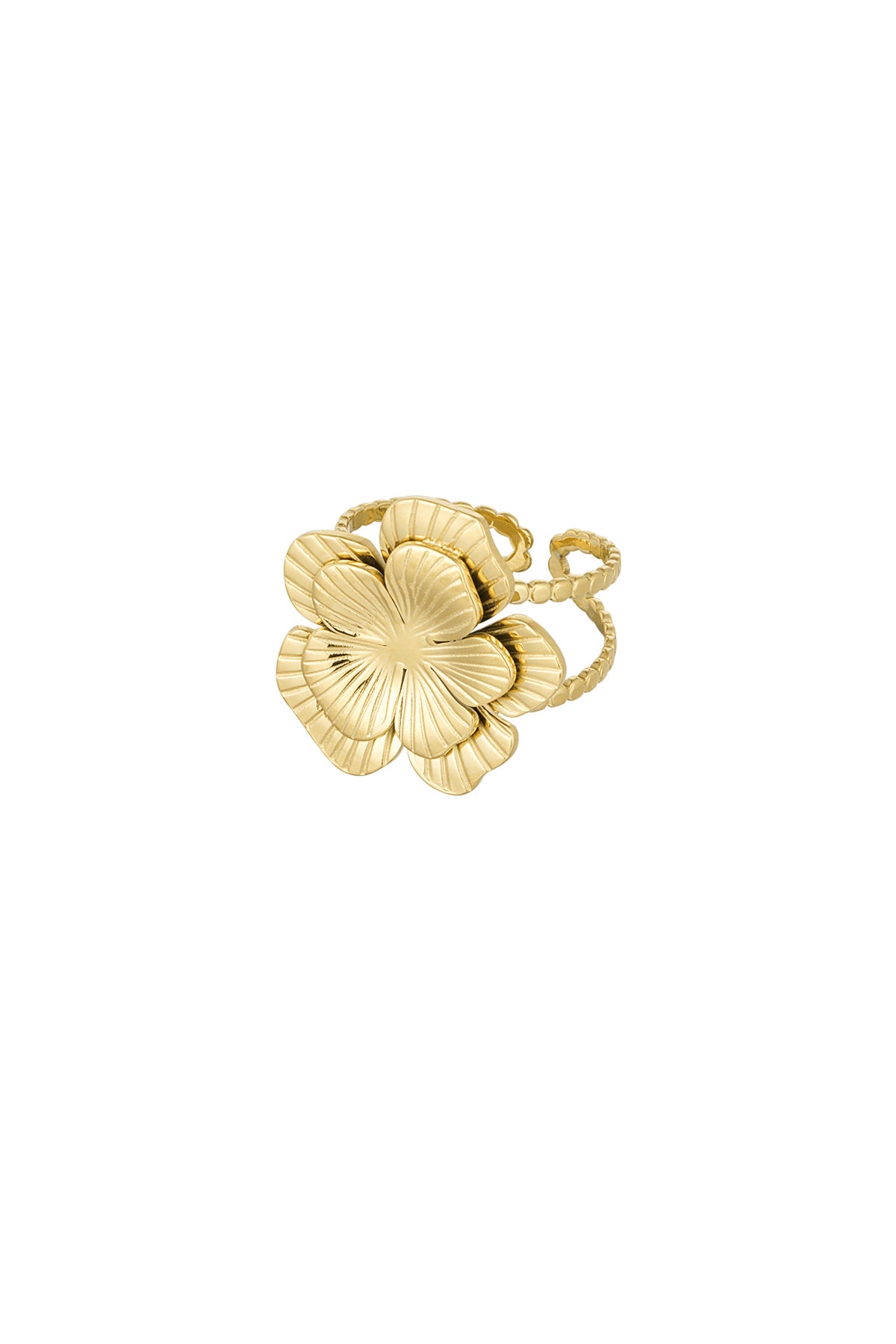 anello con fiore grande regolabile