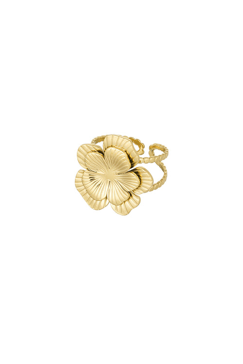 anello con fiore grande regolabile