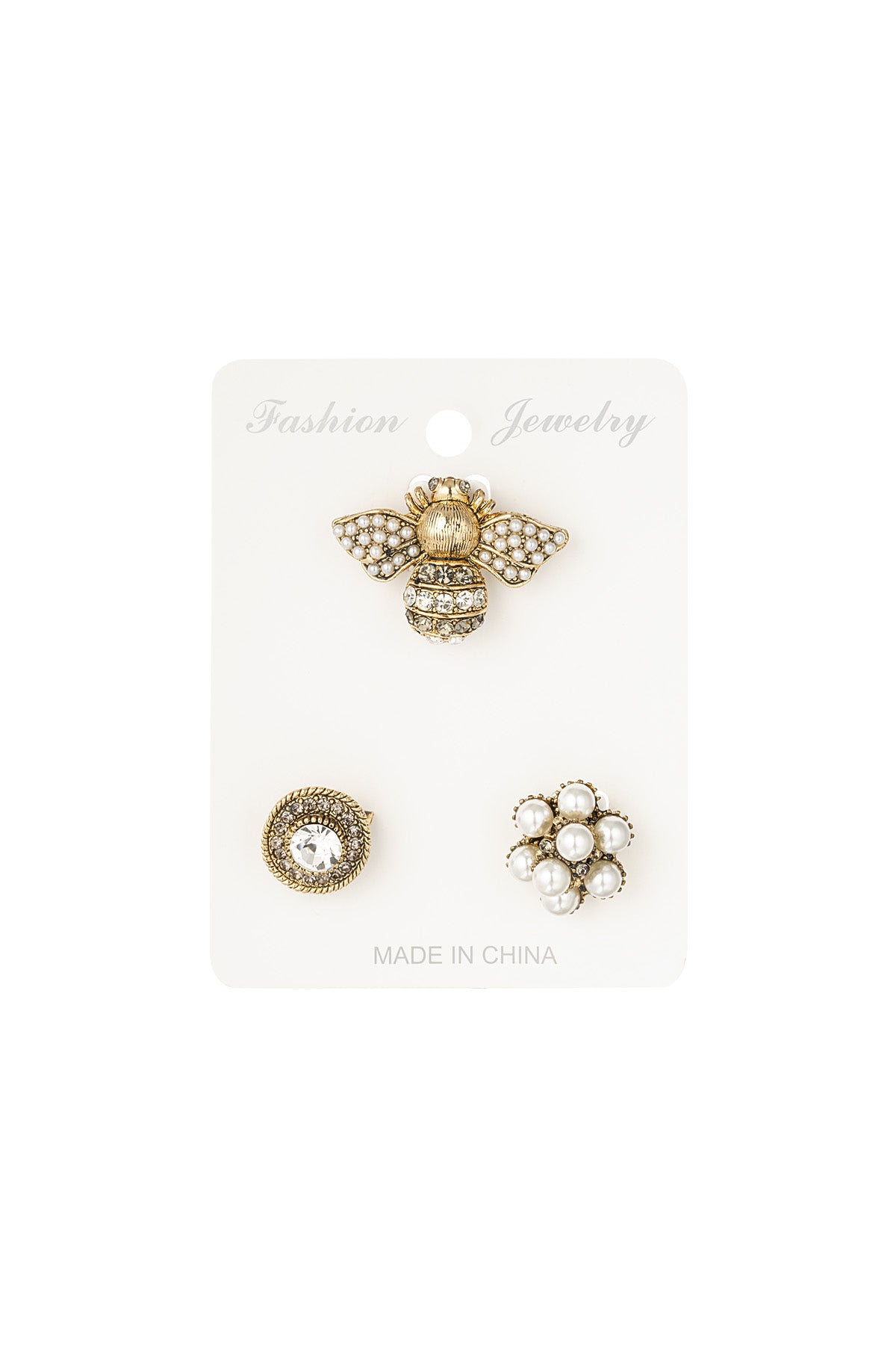 Trio spille busy bee - Colore oro bianco