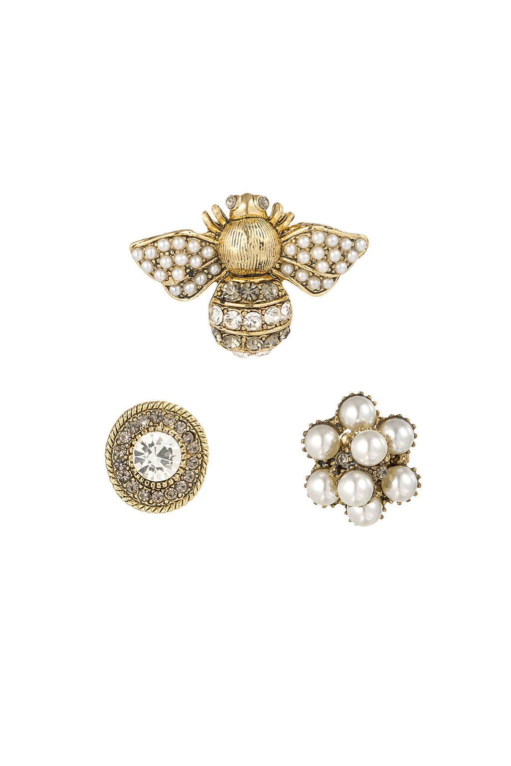 Trio spille busy bee - Colore oro bianco