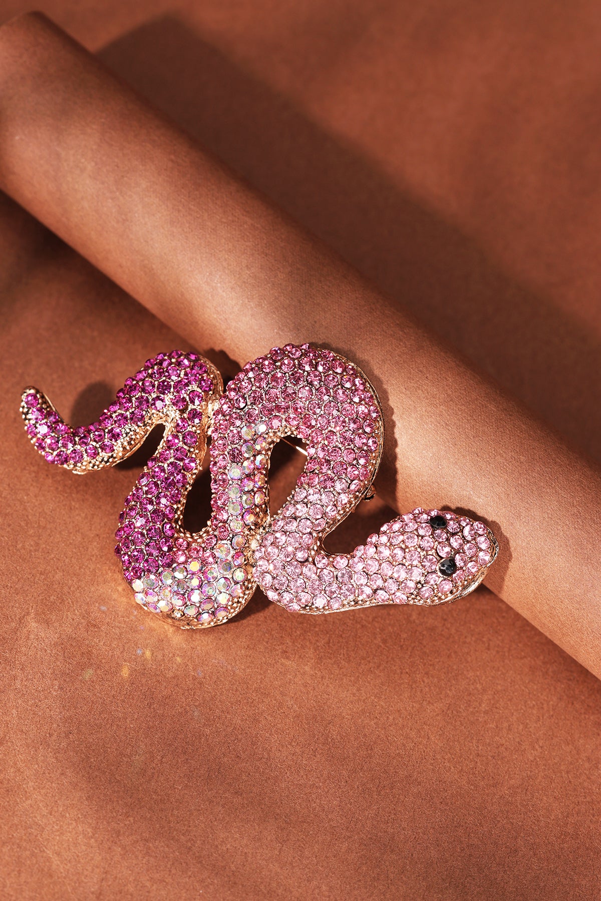 Spilla a forma di serpente - rosa e viola