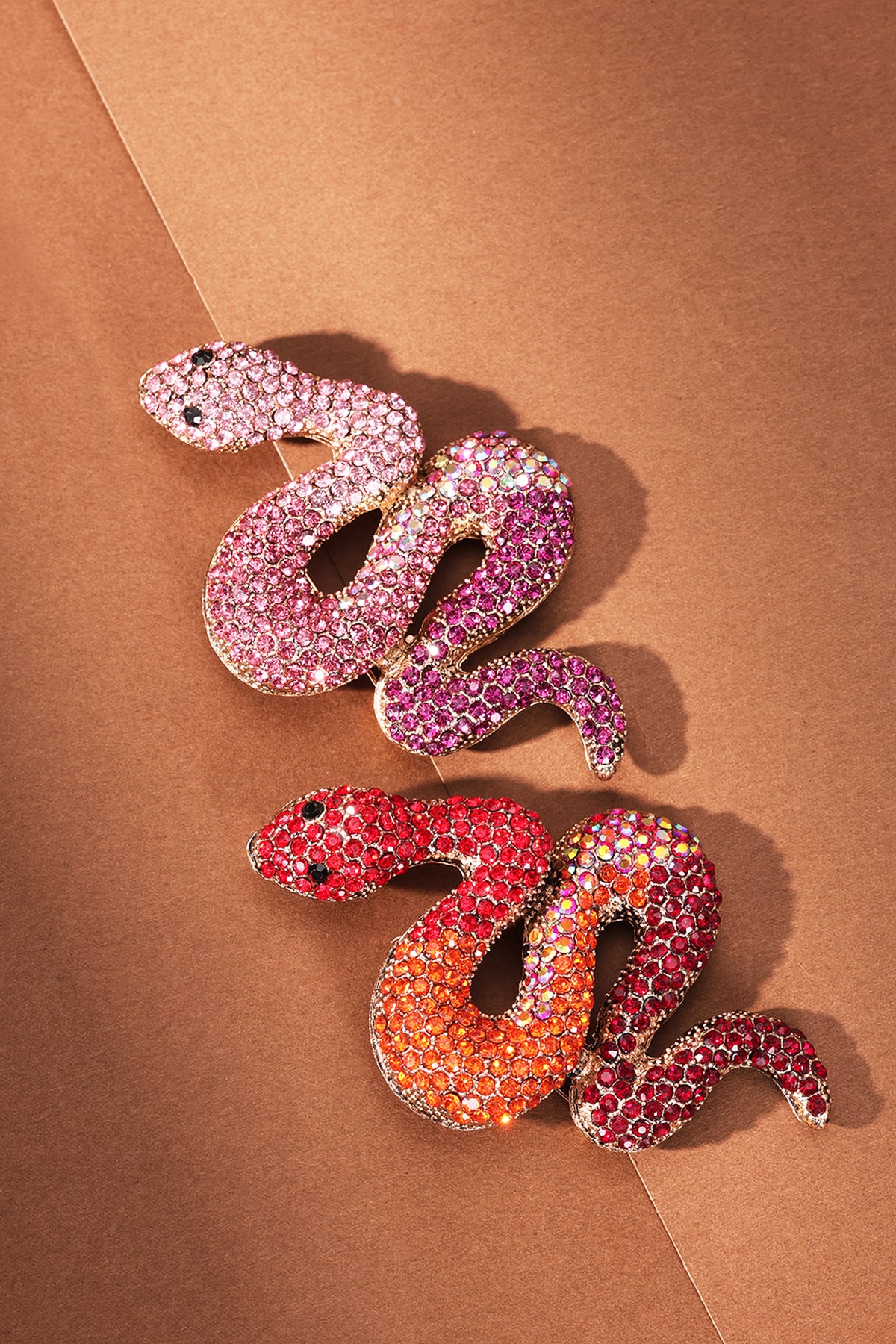 Spilla a forma di serpente - rosa e viola