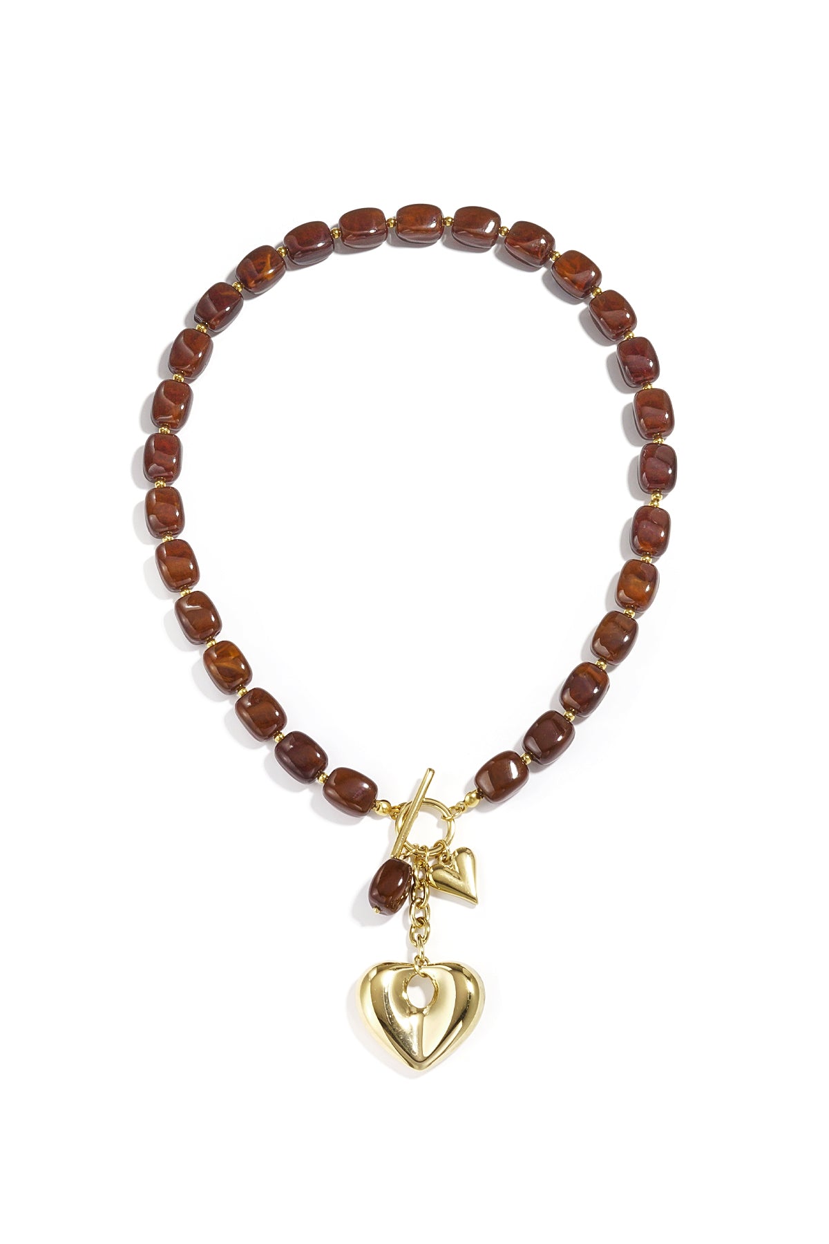 Collana di perline Squoval con cuore pendente