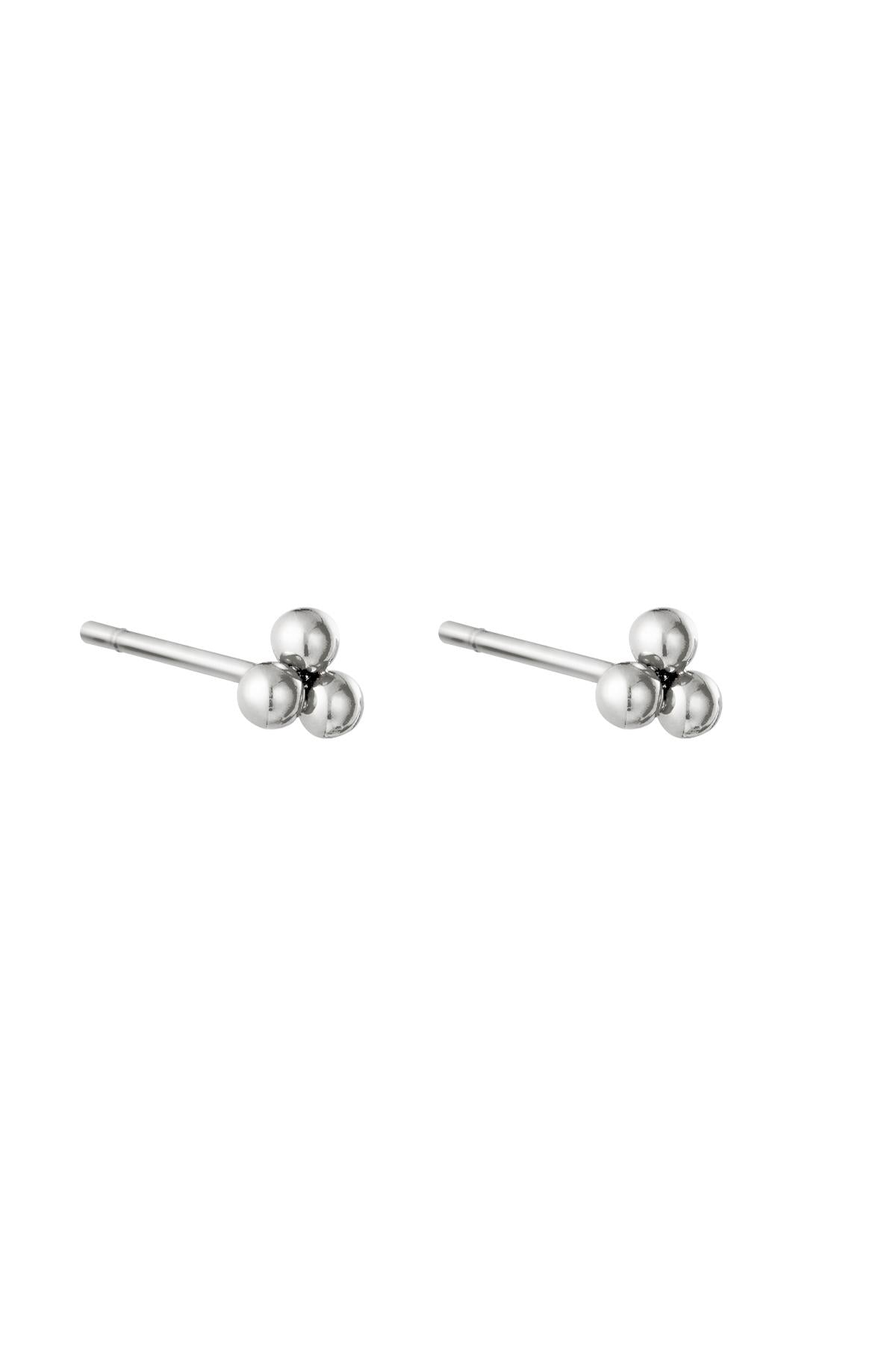 Orecchini Triple Bullet Silver Color Stainless Steel