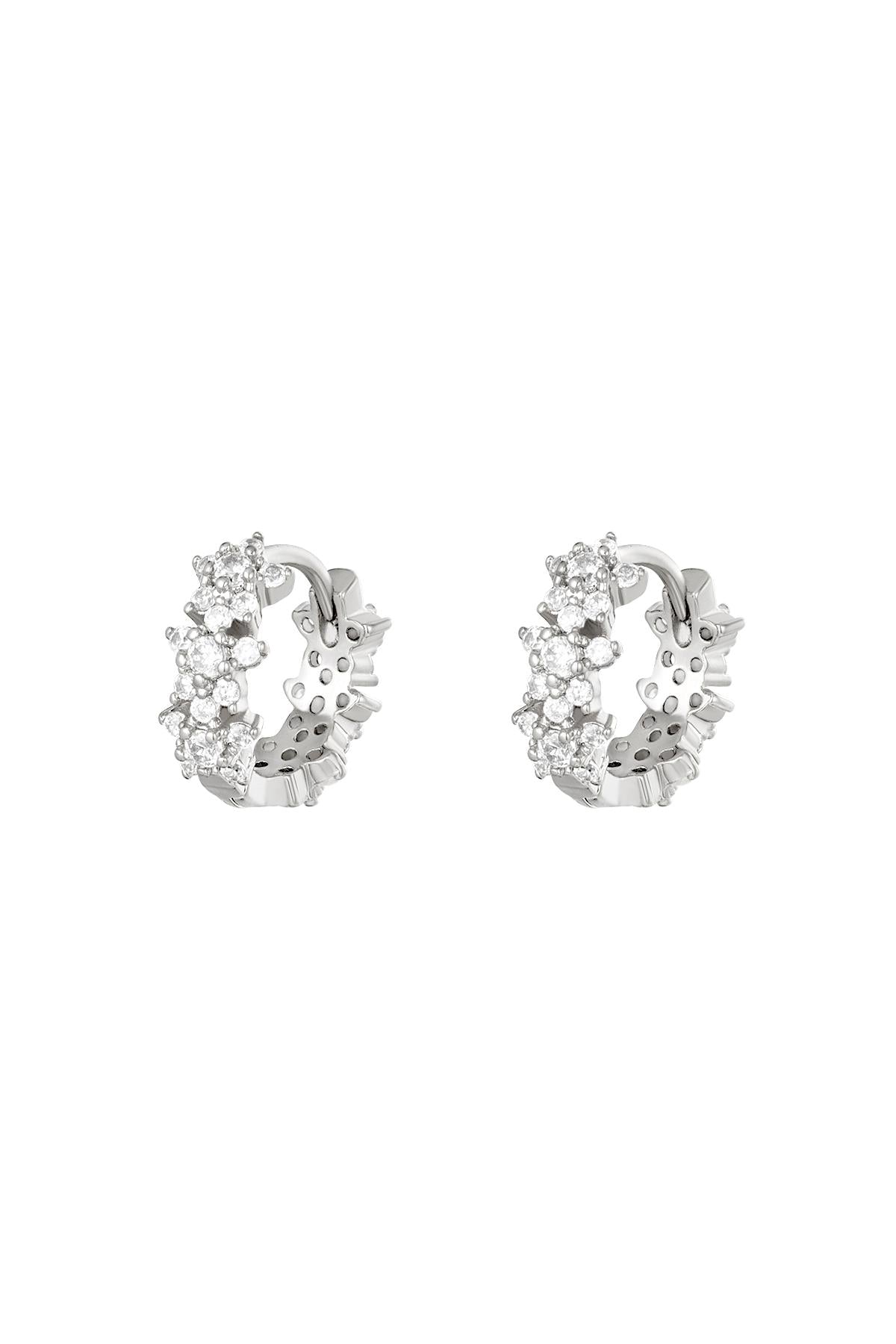 Orecchini a cerchio con stella e strass - rame