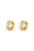 Orecchini a cerchio con stella e strass - rame