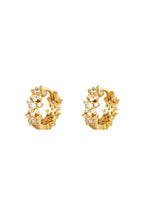 Orecchini a cerchio con stella e strass - rame
