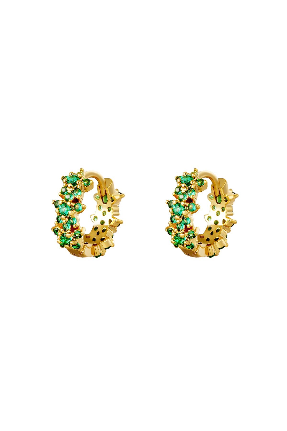 Orecchini a cerchio con stella e strass - rame