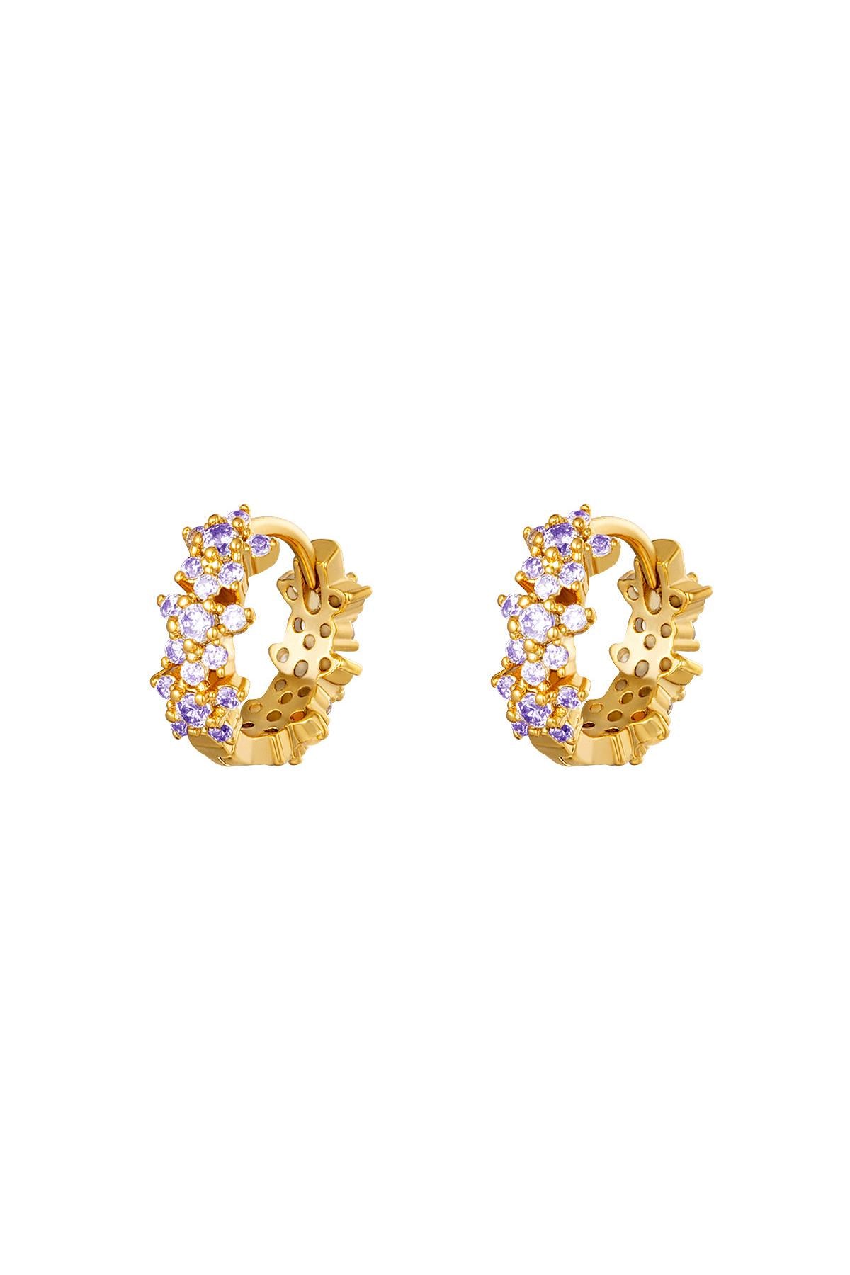 Orecchini a cerchio con stella e strass - rame