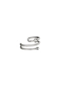 Earcuff a spirale con piccole pietre Silver Color Stainless Steel