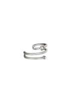 Earcuff a spirale con piccole pietre Silver Color Stainless Steel