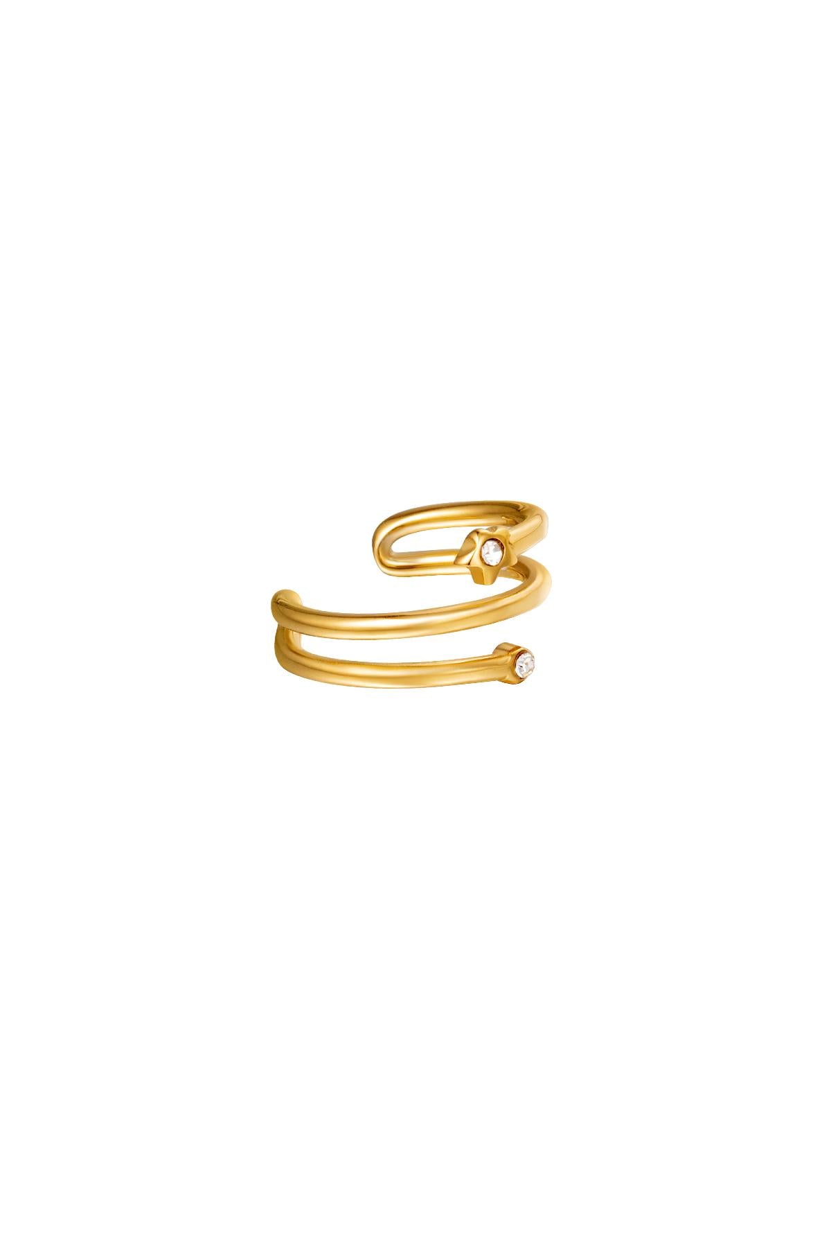 Earcuff a spirale con piccole pietre Silver Color Stainless Steel