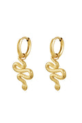 Earrings Shiny Serpent Gold Stainless Steel