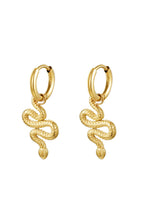Earrings Shiny Serpent Gold Stainless Steel