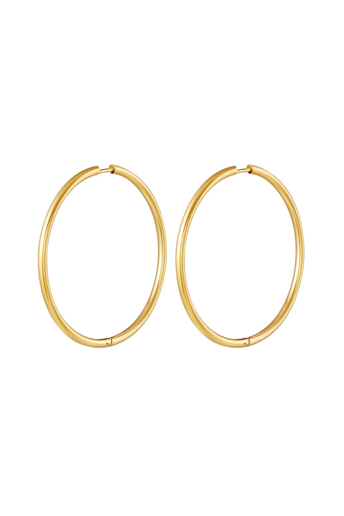 Orecchini a cerchio in acciaio inossidabile grandi Gold Stainless Steel
