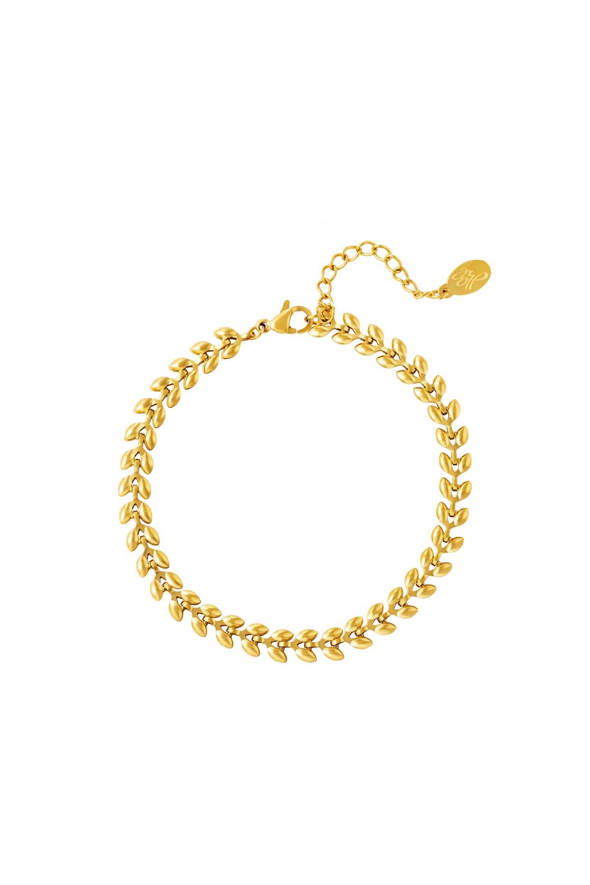 foglie di braccialetto Gold Stainless Steel
