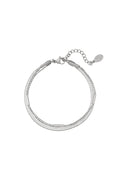 Bracciale In Acciaio Inossidabile A Doppia Catena Silver Color Stainless Steel