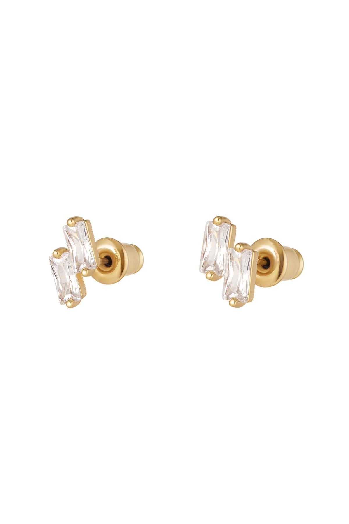 Orecchini a bottone con pietre colorate - Collezione Sparkle Gold Copper