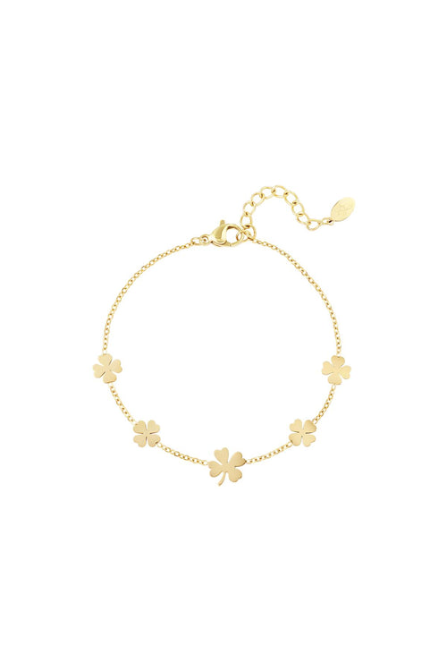 Bracciale 5 trifogli Gold Stainless Steel