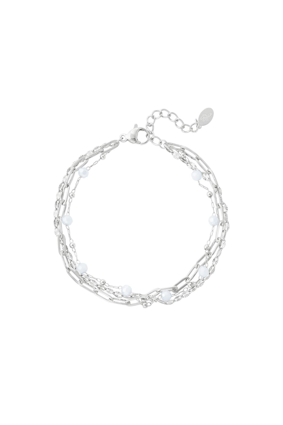 Bracciale tre strati di dettagli colorati Gold Stainless Steel