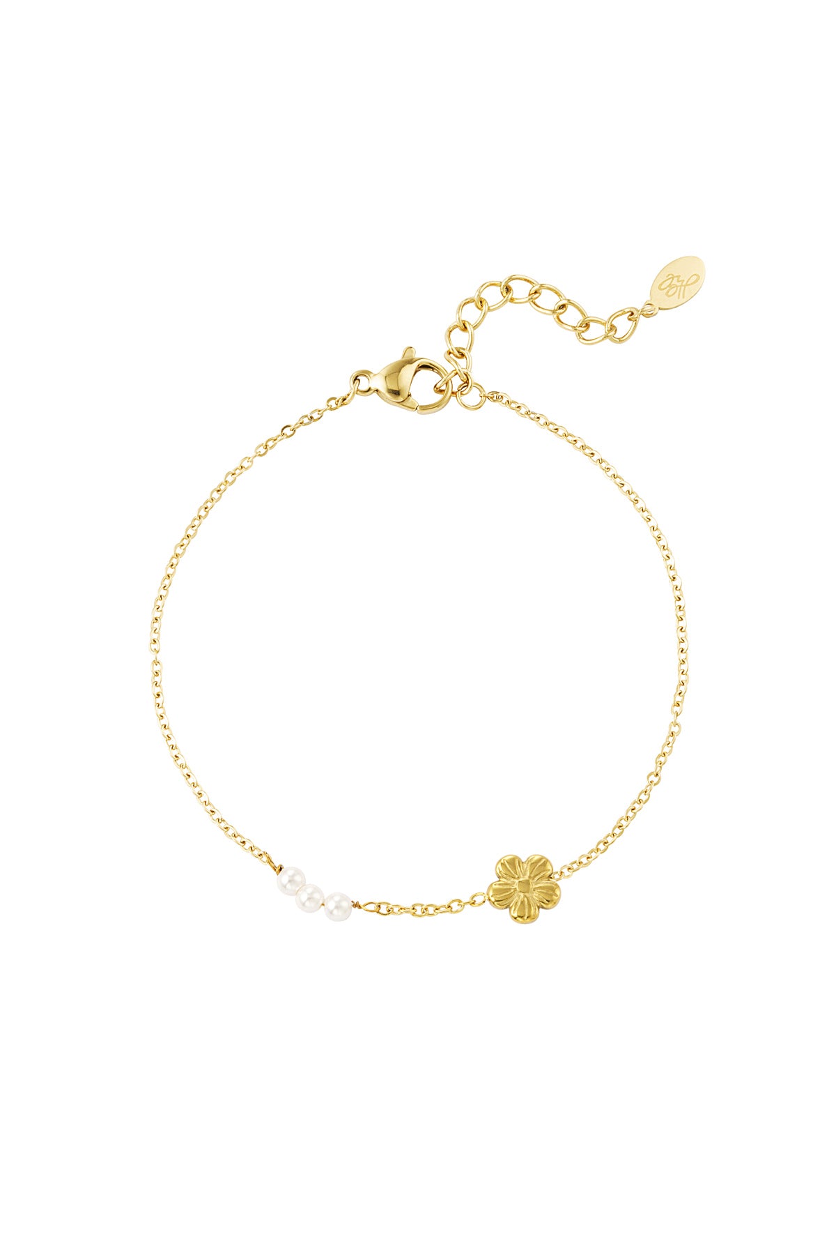 bracciale fiore con perle