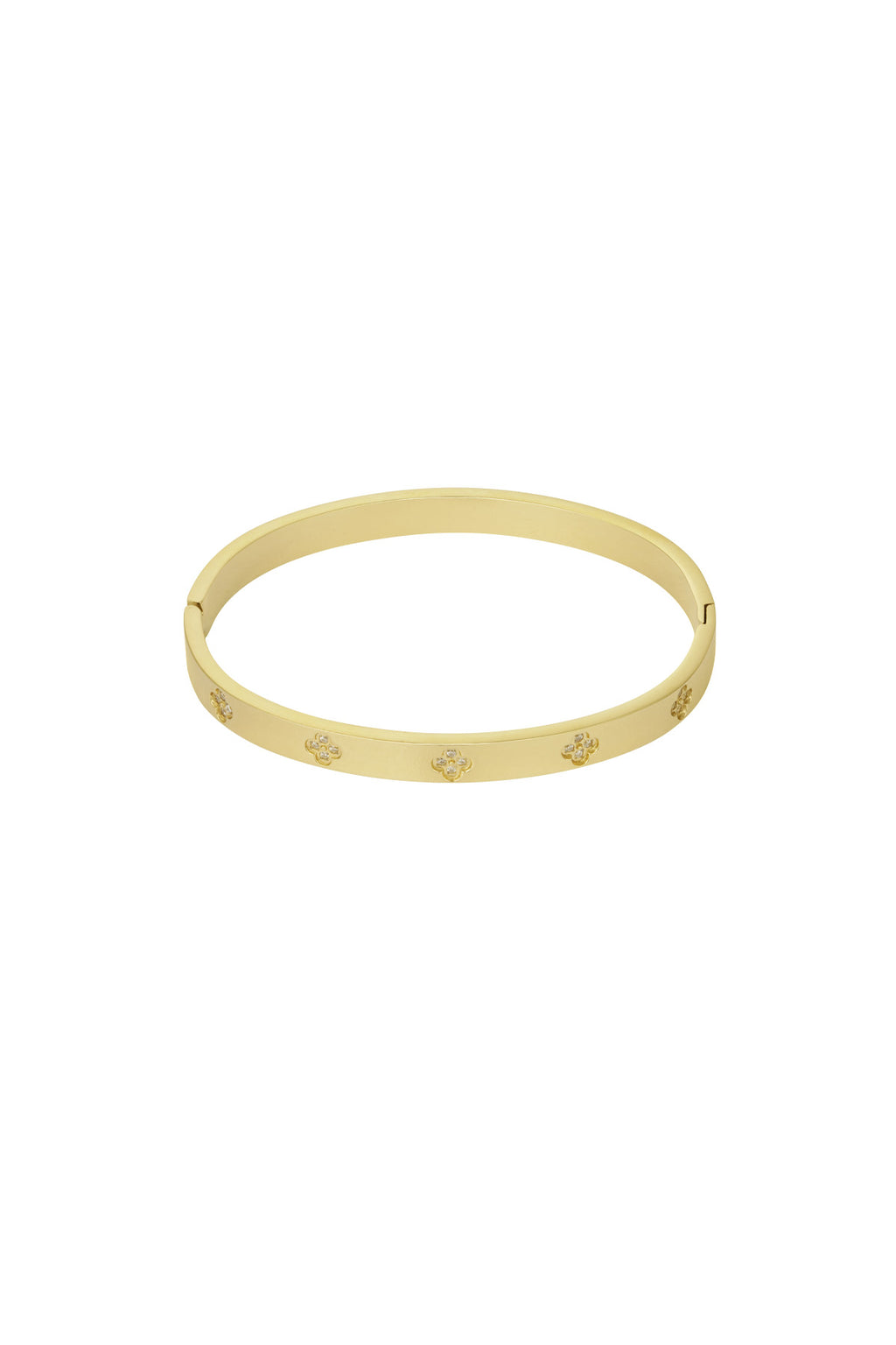 bracciale schiava con quadrifogli e pietre