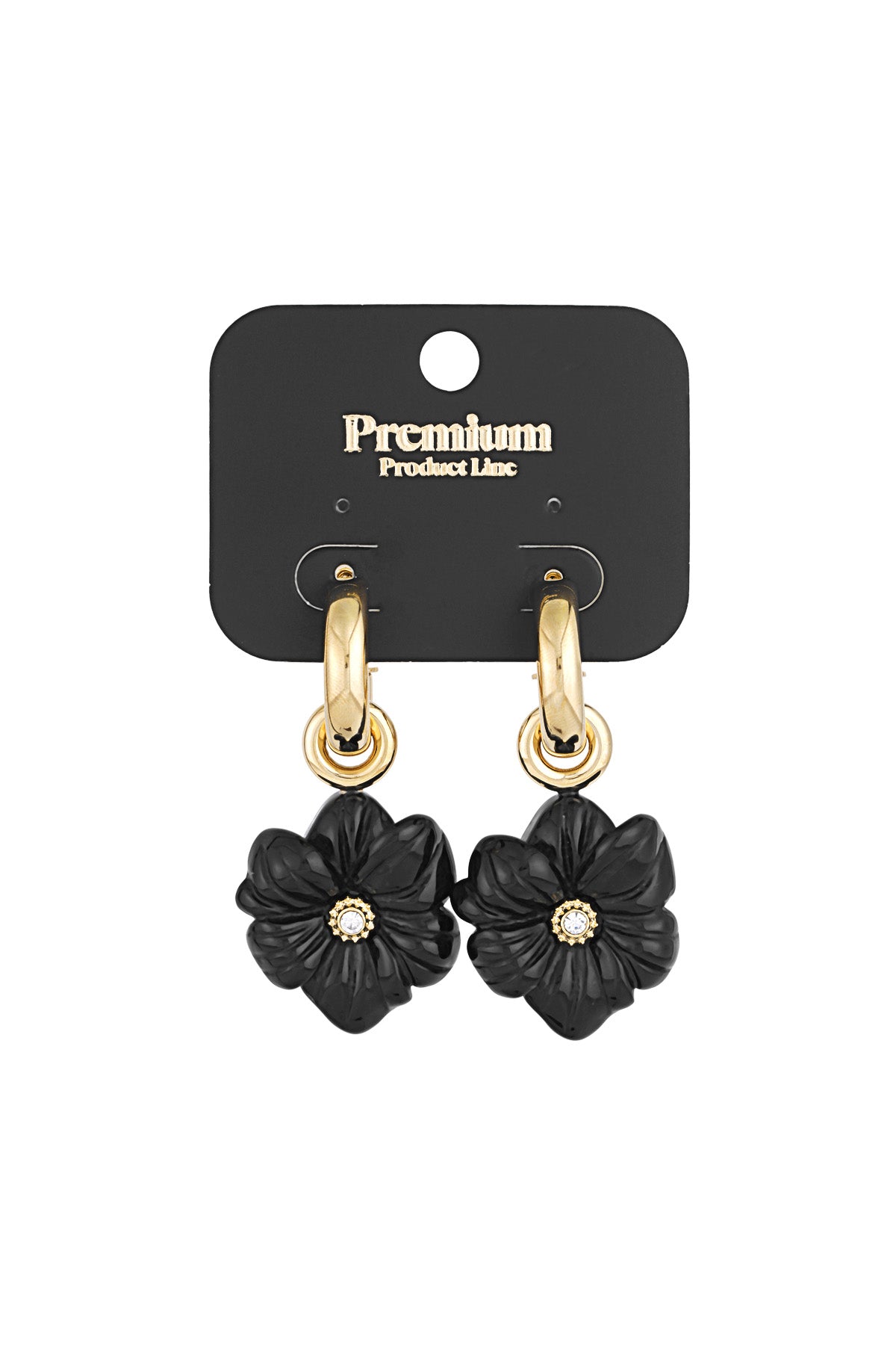 Orecchini Crazy Flower - Colore oro nero