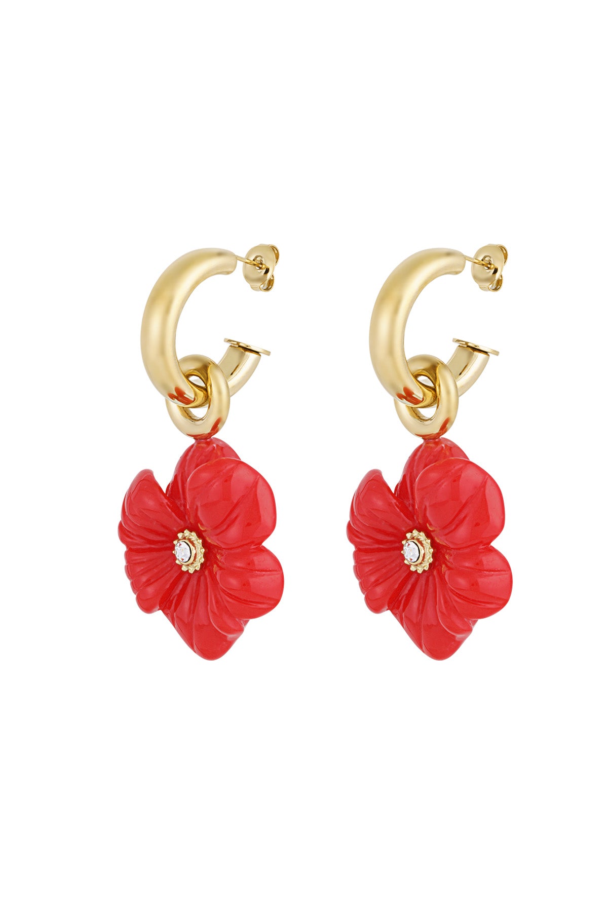 Orecchini Crazy Flower - Colore oro nero