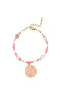 Braccialetto di perline rosa - Colore rosa e oro