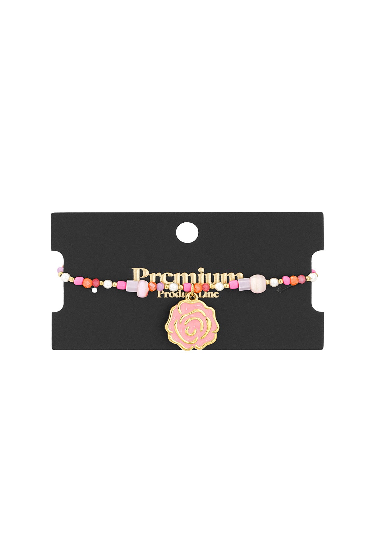 Braccialetto di perline rosa - Colore rosa e oro