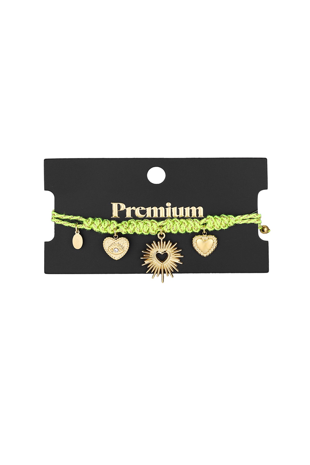 Bracciale legato in amore - Colore verde e oro