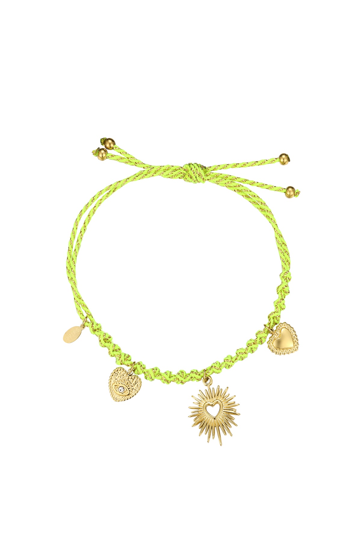 Bracciale legato in amore - Colore verde e oro