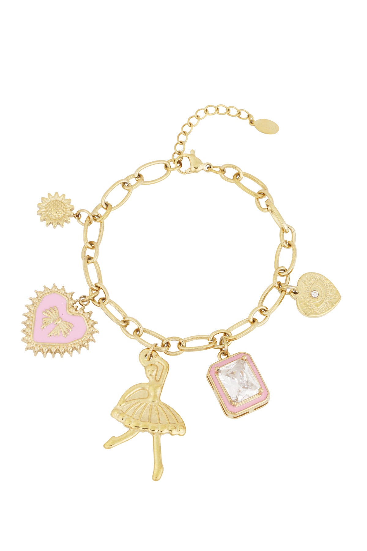 braccialetto con ciondolo ballerina colorata