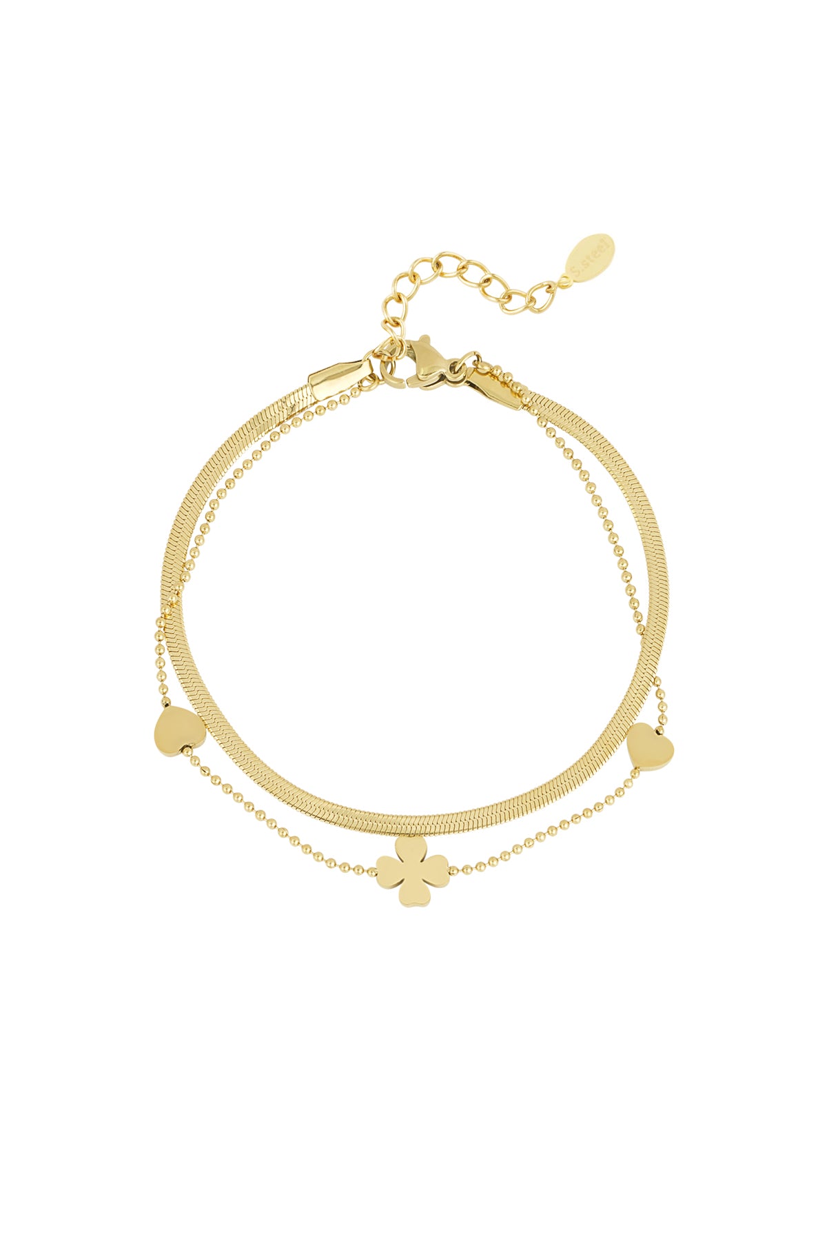 bracciale trifoglio cuore