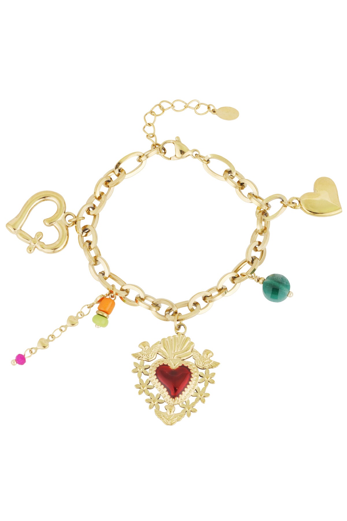 braccialetto con ciondolo milagros cuore