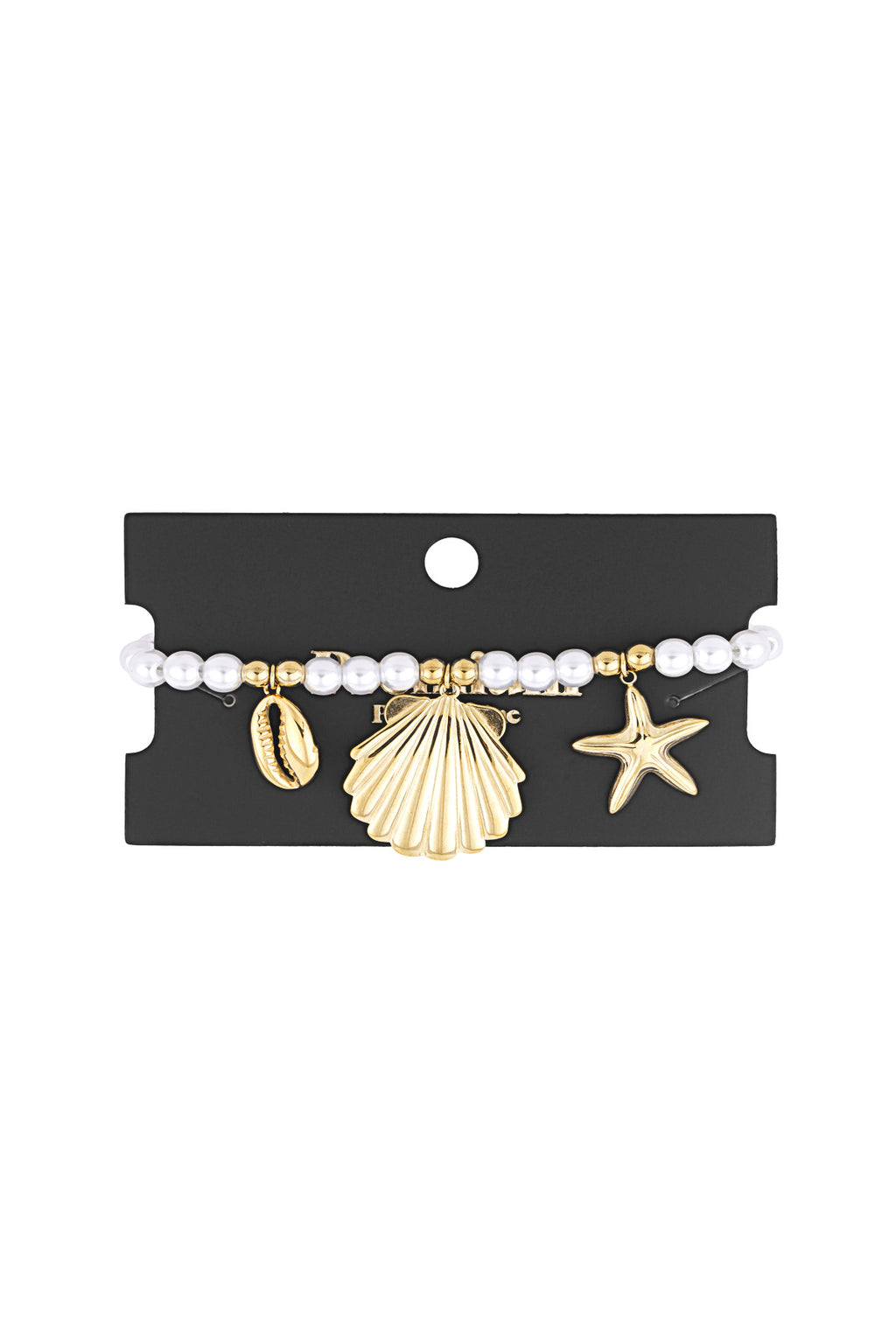 bracciale di perle con ciondoli marini