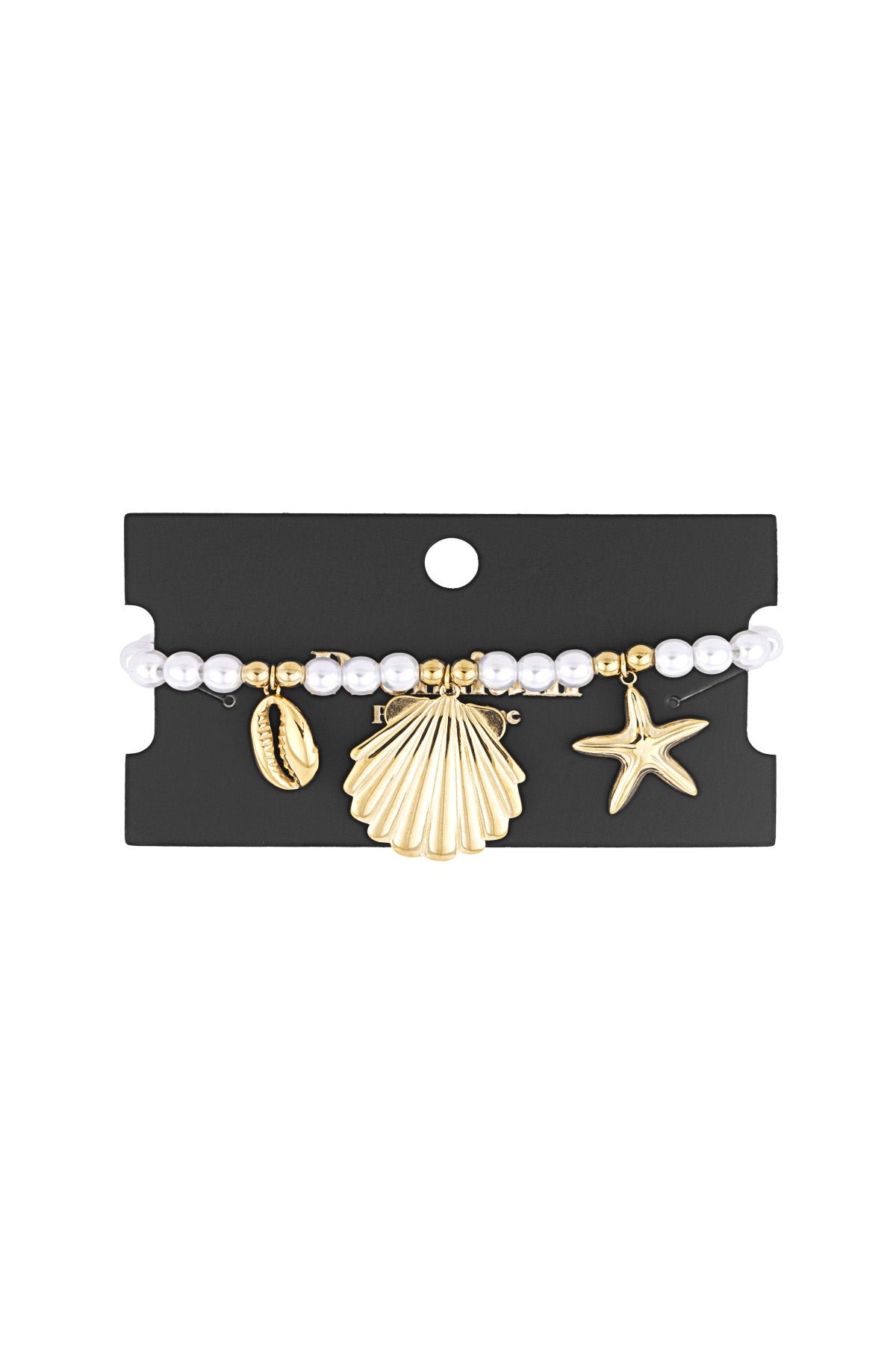 bracciale di perle con ciondoli marini