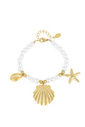 bracciale di perle con ciondoli marini