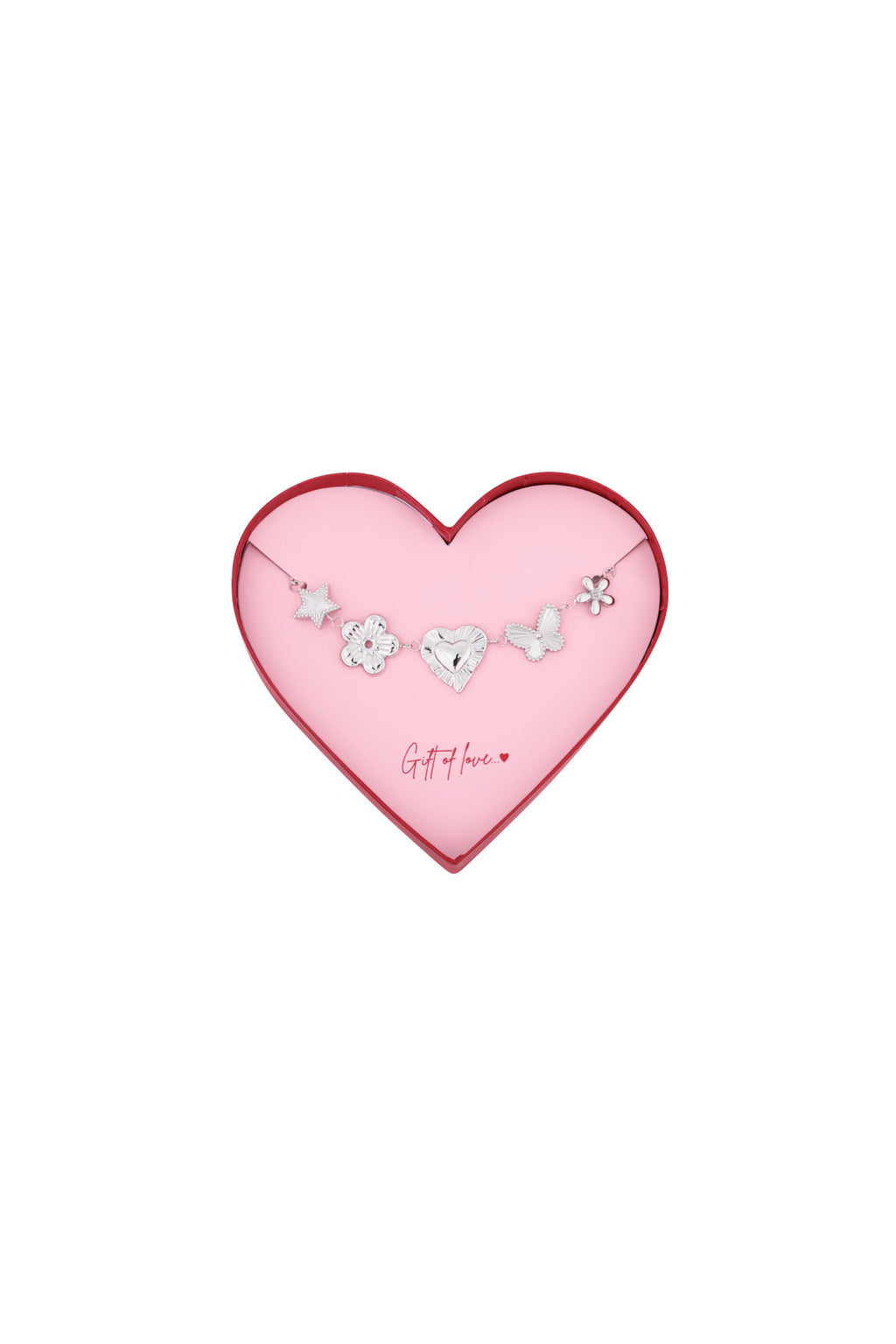 braccialetto in acciaio inossidabile con farfalla in regalo d'amore