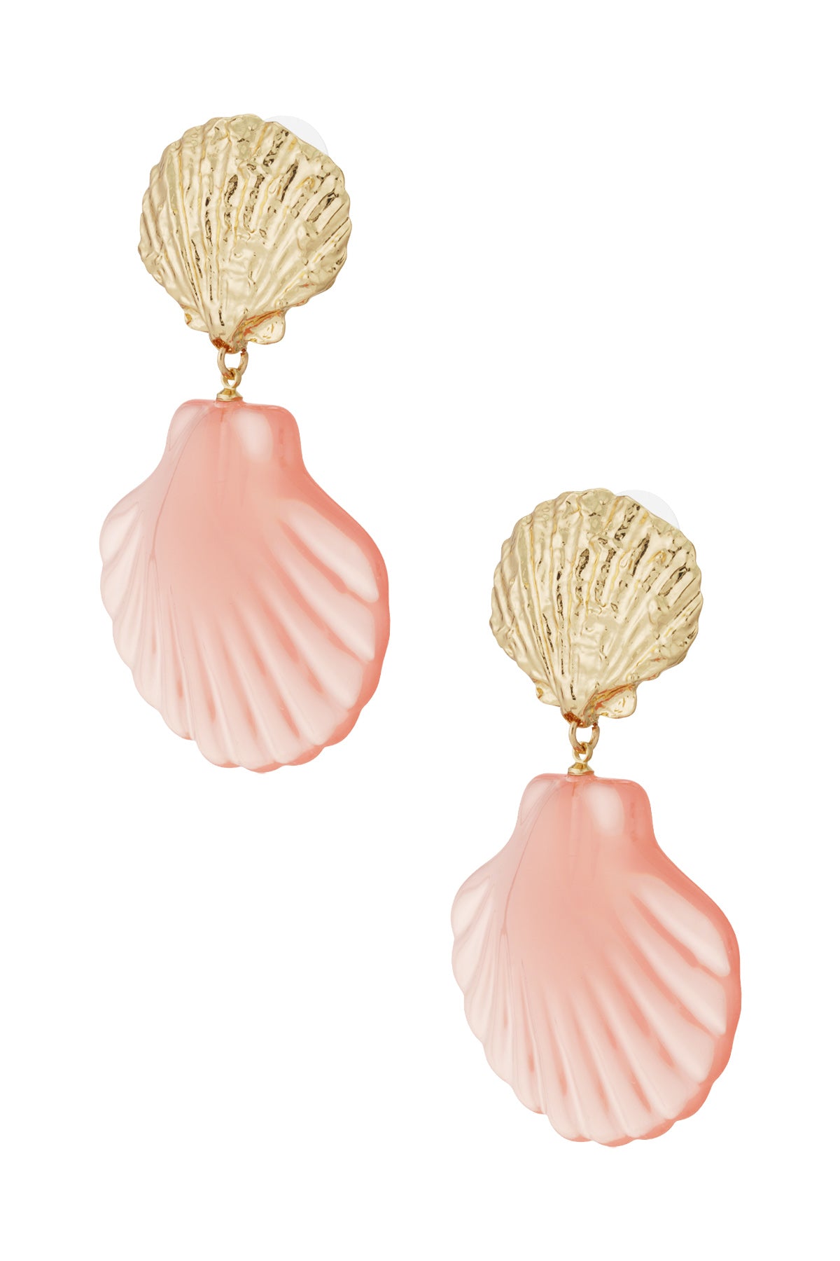Orecchini in conchiglia rosa - Colore rosa e oro
