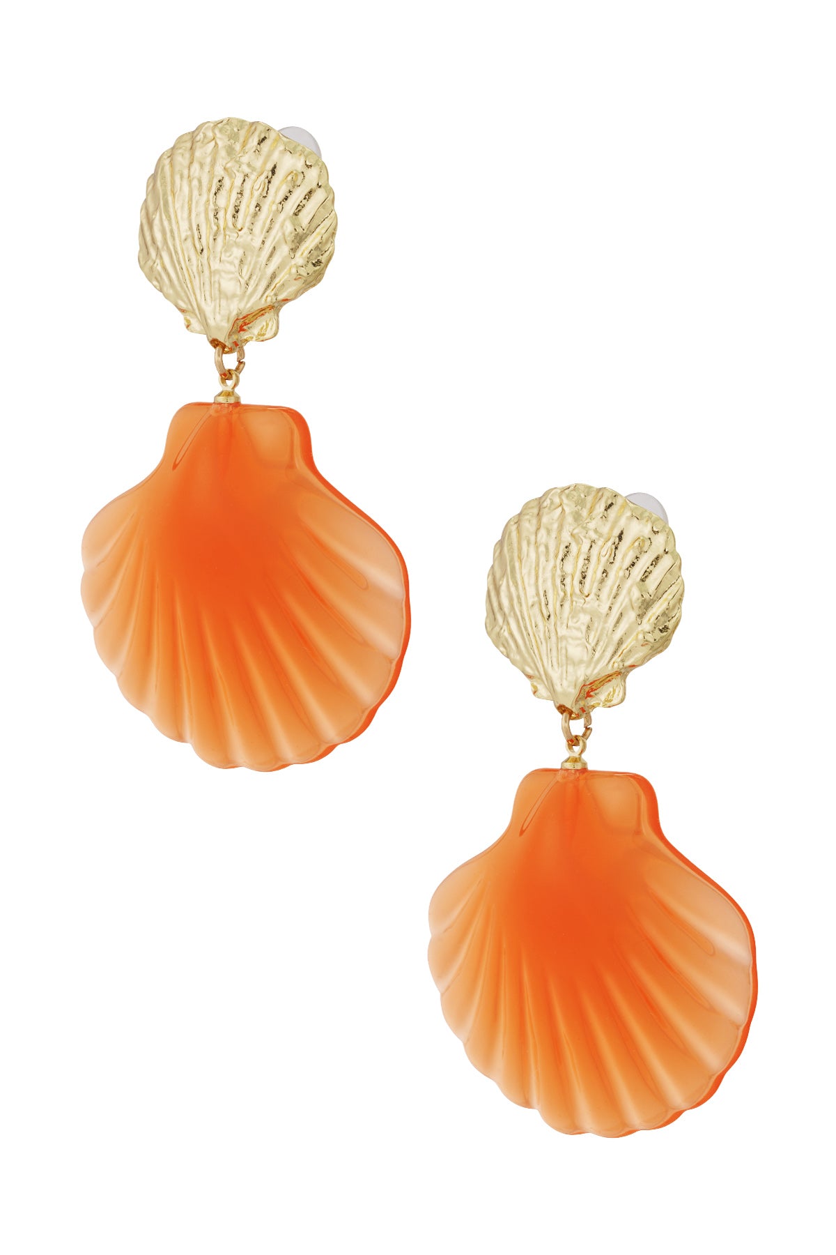 Orecchini in conchiglia rosa - Colore rosa e oro