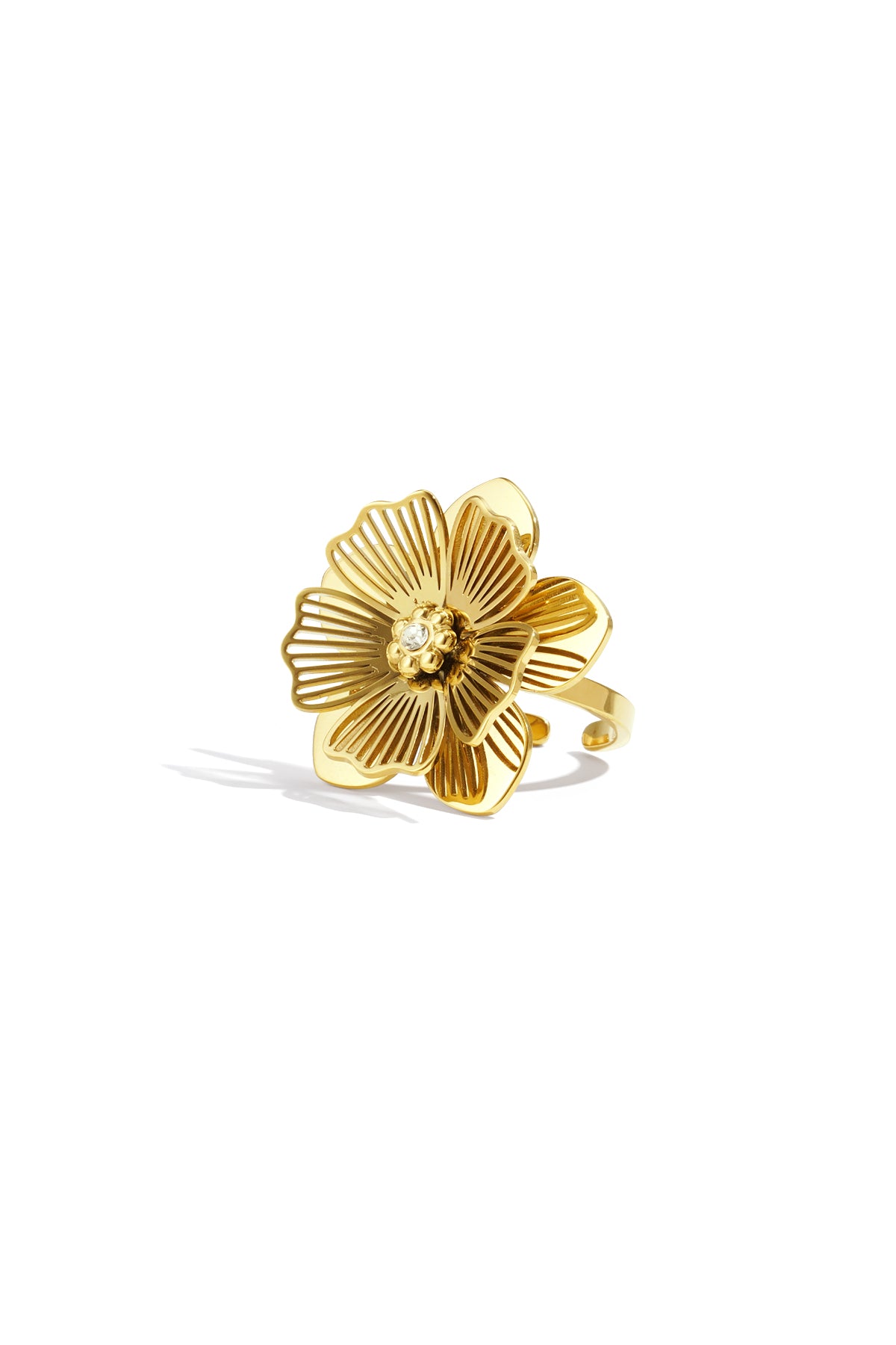 Anelli in acciaio inossidabile con fiori, casual, semplici, da indossare tutti i giorni, gioielli da donna