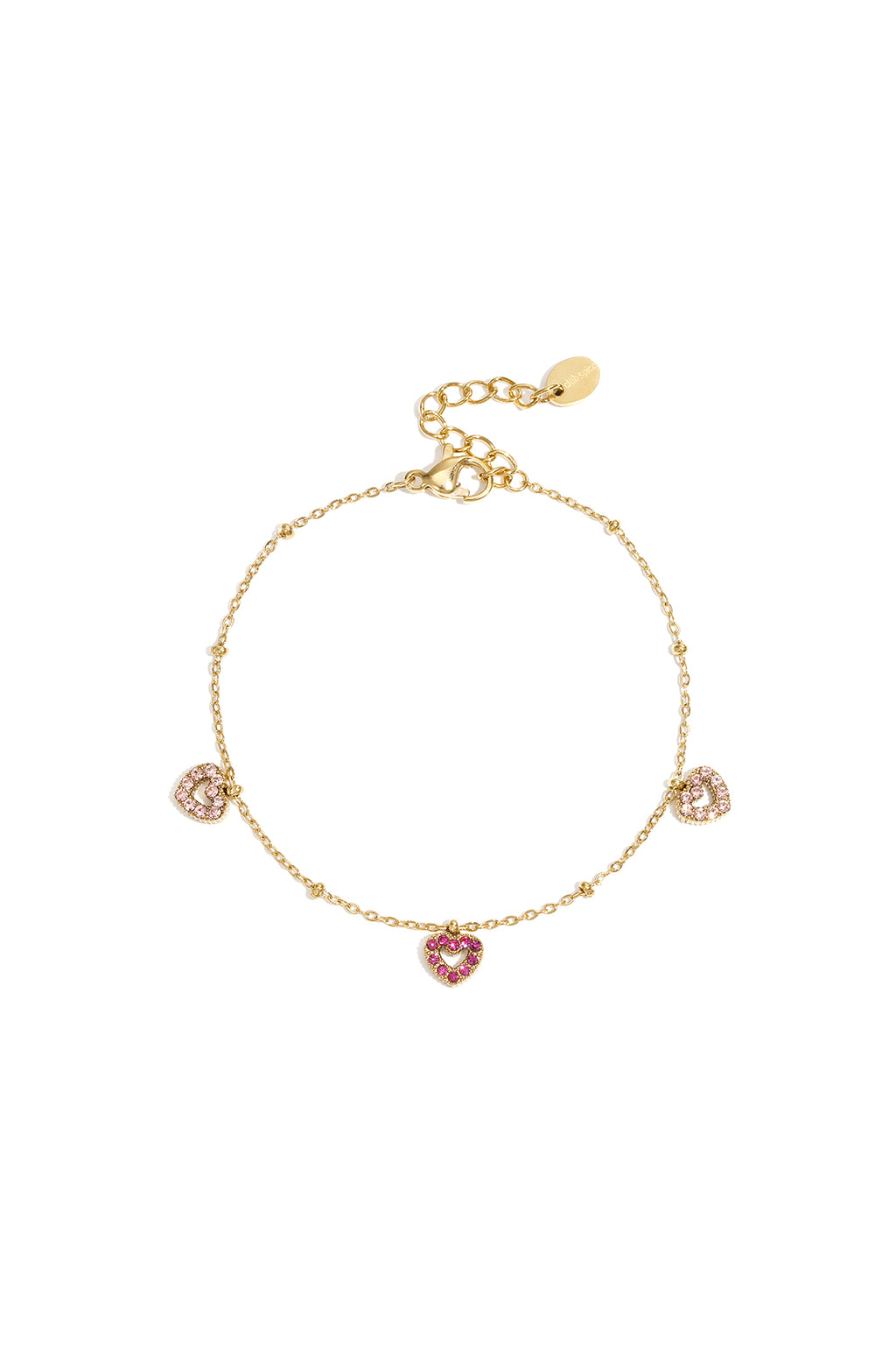 Bracciale con pietre rosa nei cuori