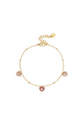 Bracciale con pietre rosa nei cuori