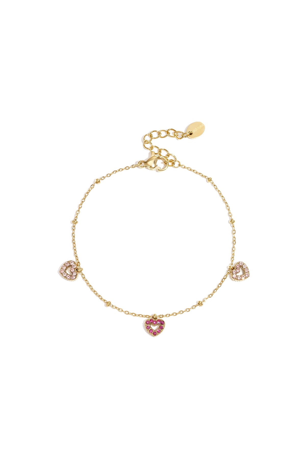 Bracciale con pietre rosa nei cuori