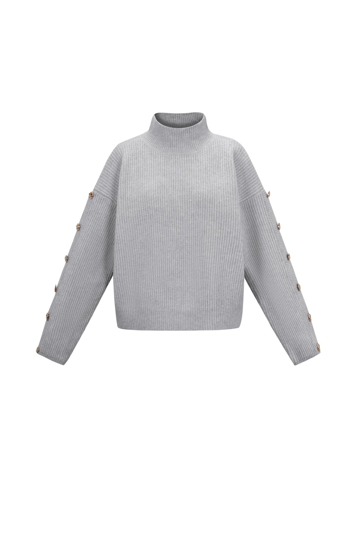 Maglione Donna in Poliestere Tessuto Collo Alto Casual Colore Puro